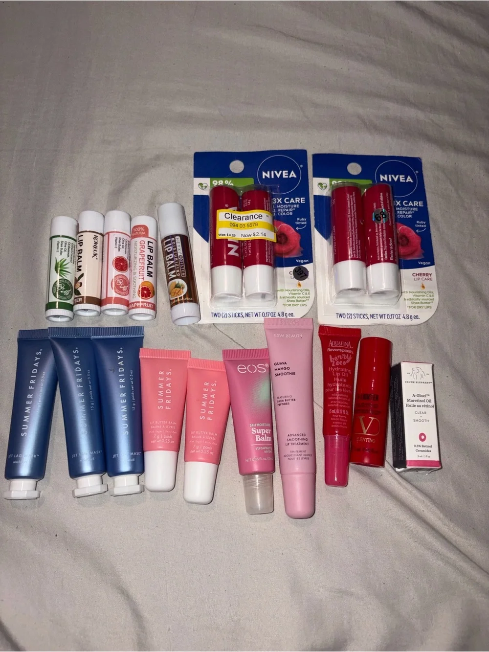 Summer Fridays, eos, Nivea,  Lip Care Moisturizing Balm